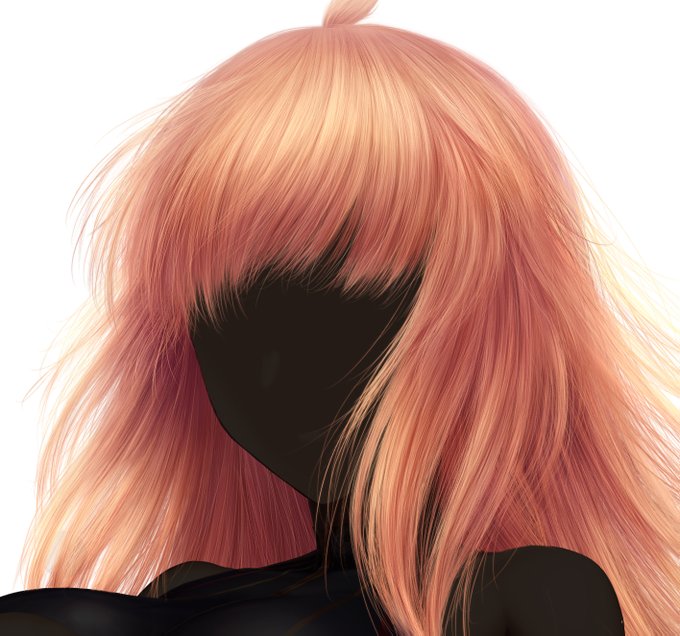 最近恒例、今描いてる絵の髪の毛です。拡大おk 