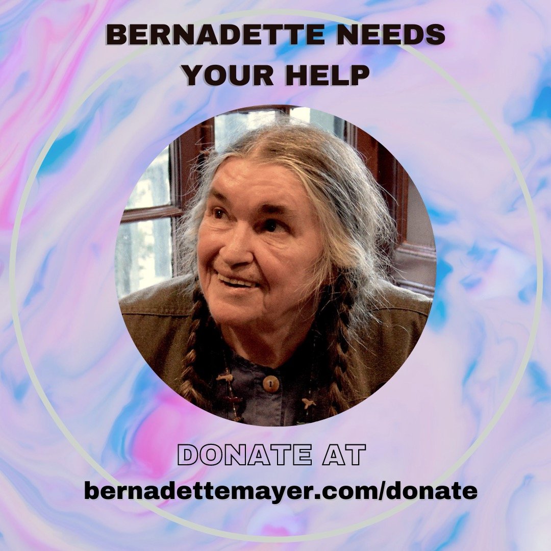 spamzine's tweet photo. Bernadette needs your help!

As Bernadette Mayer, the generous and wonderful poet, undergoes treatment and recovery for cancer, please support this essential fundraising effort if you can.

💓💓💓

More info at https://t.co/tyWmjr3hHS https://t.co/pB5injBo3f