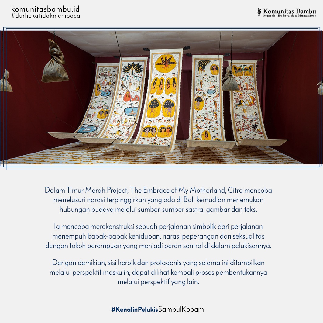Bamin mau ngenalin <a href="/CitraSasmita3/">CitraSasmita</a> , seniman yang fragmen lukisannya jadi cover buku Kuasa Rahim: Reposisi Perempuan Asia Tenggara Periode Modern Awal 1400-1800.

Tahun 2019, Bamin pernah lihat karya ini di Biennale Jogja XV. Seneng sekarang jadi sampul buku Kobam.😊
