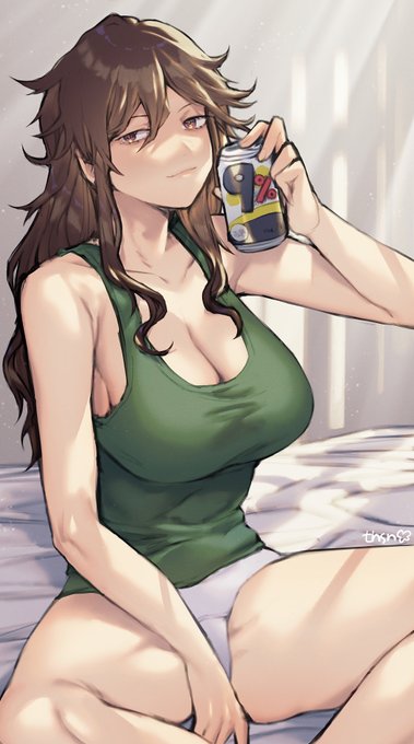 隣で目覚めた時にはもう出来上がってるハクノ姐さんの夢ファンアート #画伯ノ #滅びよ人類 