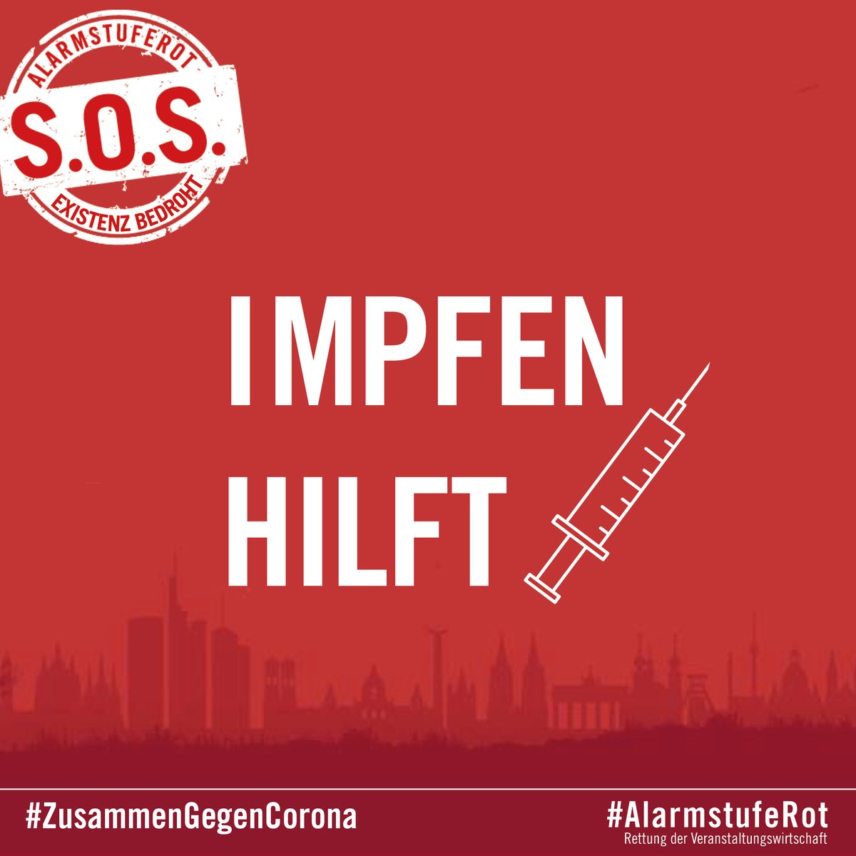 Wir kämpfen für das Überleben der #Veranstaltungswirtschaft – dafür ist der Erfolg der #Impfkampagne essentiell. Nur mit hoher Impfquote können wir es #gemeinsam schaffen – wir alle wollen die Krise nun schnellstens hinter uns lassen. 

Lasst Euch #impfen, denn impfen hilft!