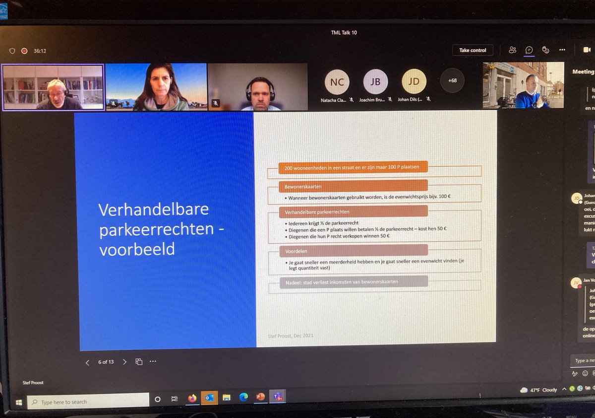 tmleuven's tweet photo. Zijn verhandelbare parkeerrechten een oplossing voor de parkeerdruk?
Prof. Stef Proost geeft tekst en uitleg tijdens 10de editie #TmlTalks https://t.co/w9YaffW1JB