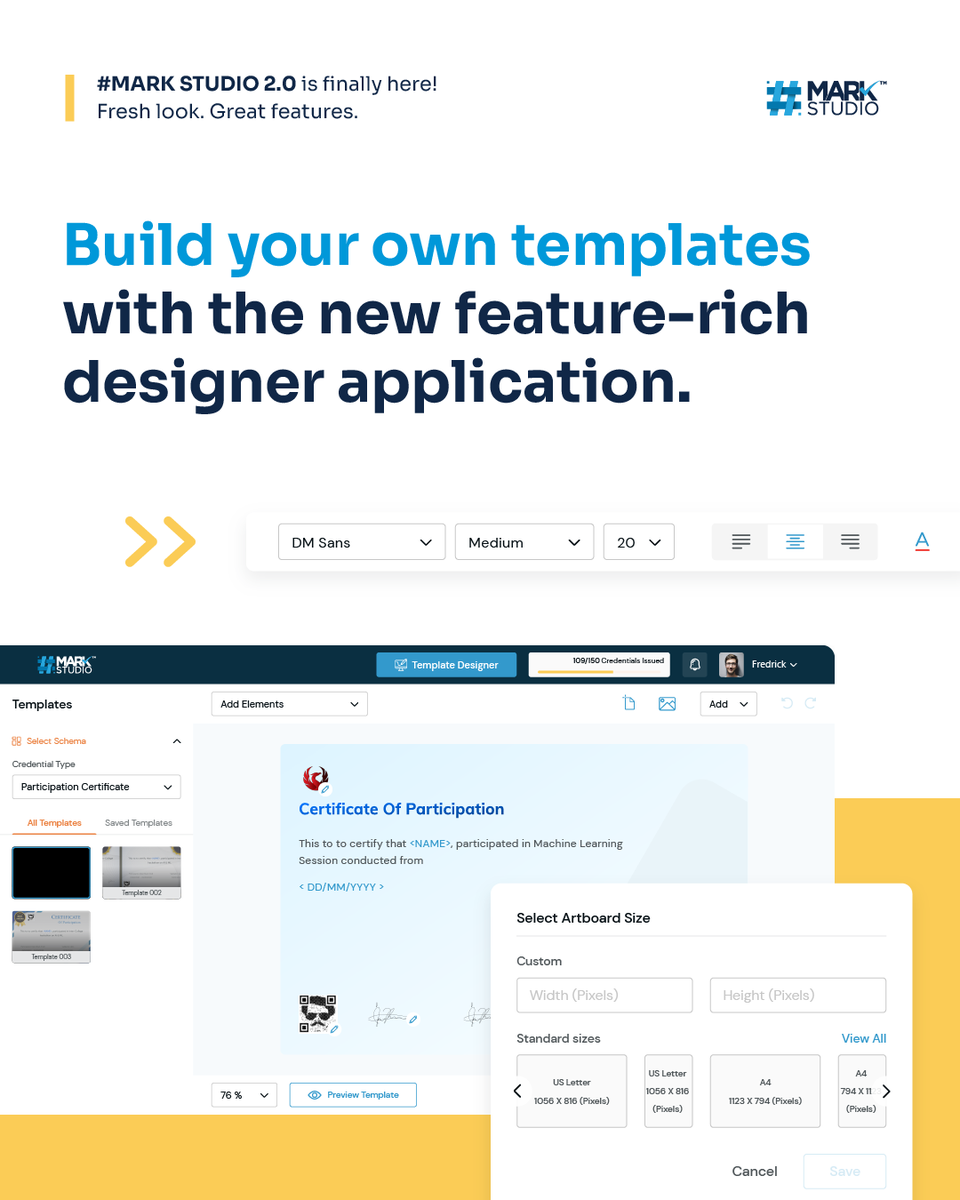 dhiwaynetworks's tweet photo. #MARK Studio 2.0 is here!
With a growing library of templates now available for consumers, the rich web UI in #MARKStudio is well suited for creating and customizing design templates.
Check out our new feature - https://t.co/sGRtluSUZ9
#digital #blockchainsolutions #markstudio https://t.co/OiiI6Vl09K