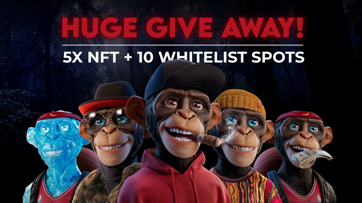 PRIME PLANET (@primeapeplanet) on Twitter photo We are giving away 5 unique Prime Ape NFTs + 10 whitelist spots.
Here’s how to enter:
1. Follow <a href="/PrimeApePlanet/">PRIME PLANET</a>
2. Tag a friend under this post (each tag = 1 entry)
3. Retweet this post
4. Join our Discord (link in bio)
Good luck, Apes!🦍 We are giving away 5 unique Prime Ape NFTs + 10 whitelist spots.
Here’s how to enter:
1. Follow <a href="/PrimeApePlanet/">PRIME PLANET</a>
2. Tag a friend under this post (each tag = 1 entry)
3. Retweet this post
4. Join our Discord (link in bio)
Good luck, Apes!🦍