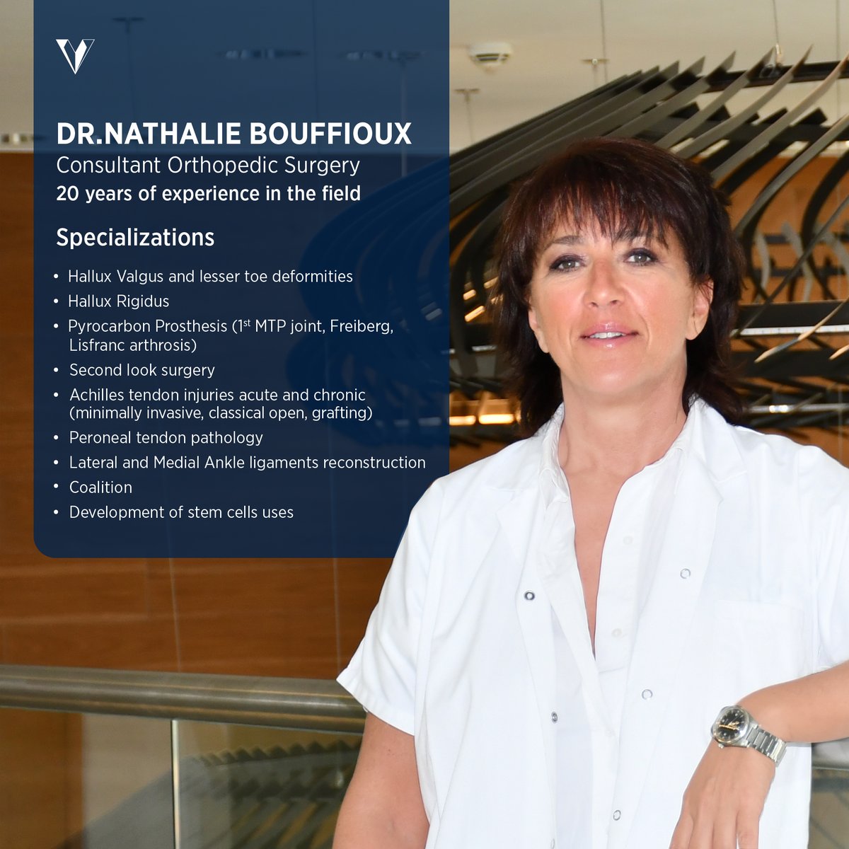 Dr. Nathalie is a Belgian Orthopedic Surgeon, an ankle-foot dedicated specialist with 20 years of experience in the field. She will be available at Valiant Clinic &amp; Hospital from 18th Dec - 30th Dec 2021.