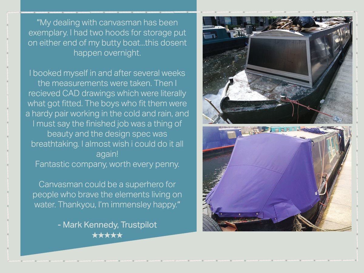 CanvasmanLtd's tweet photo. Back from a wee hiatus during this very busy time of the year, with a fantastic Trustpilot review! 

#UKManufacturing #ukmfg #trustpilotreviews #Canvasman #boatlife #productreview #graphicdesign #infographics https://t.co/BrhwsWXTPs