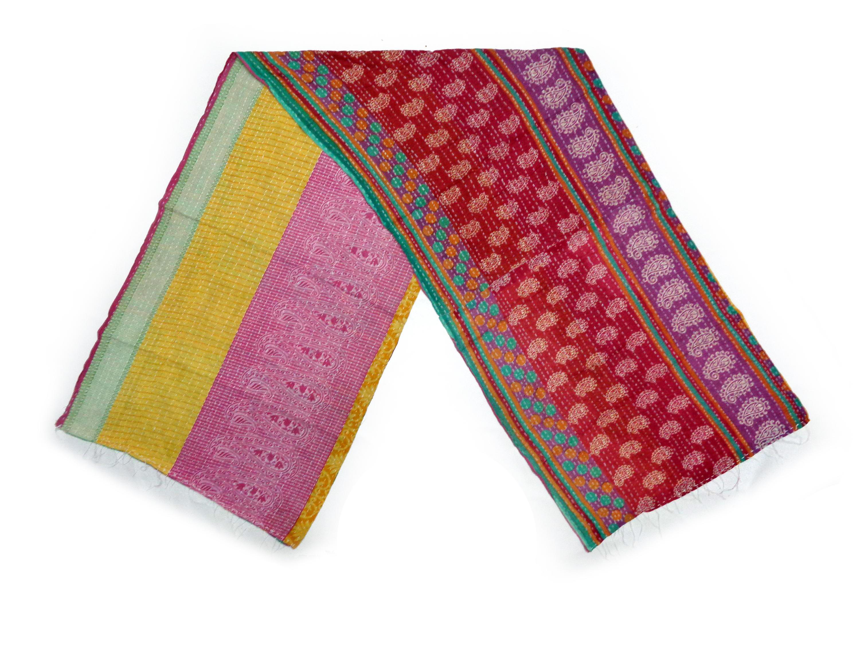 Cotton Kantha Scarf Neck Wrap Stole Dupatta Stitched Embroidered Scarf Veil Boho SN95
