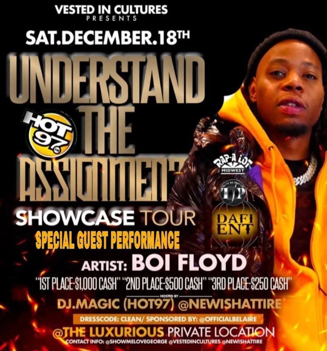 Trustdaproc3ss's tweet photo. Trust Da Process Rap A Lot Midwest recording artist Boi Floyd (@iamboifloyd) will be performing at the @hot97 Understand the Assignment Showcase Tour in #NewYork https://t.co/ByteMpPRTT