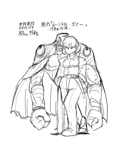 #イラスト #漫画
ほぼほぼ女版ジョジョのような。もろスタンドをパクった漫画を思考中。この大月が極度の差別主義者で、無能力者を皆殺しにするお話です。能力の姿が見えない者を才能ゼロの所謂生きるに値しない命として闇に紛れて仕置する大月ちゃんなのデス。 