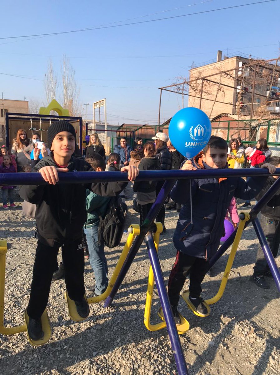 PapyanAni's tweet photo. 2/3 Currently there are 100families displaced from NK who are living in rented apartments in Artashat. UNHCR through its partners has duly provided humanitarian assistance in the form of NFIs to the displaced families. Newly constructed playground will also benefit them 🤗 https://t.co/dpfyHq4HdV