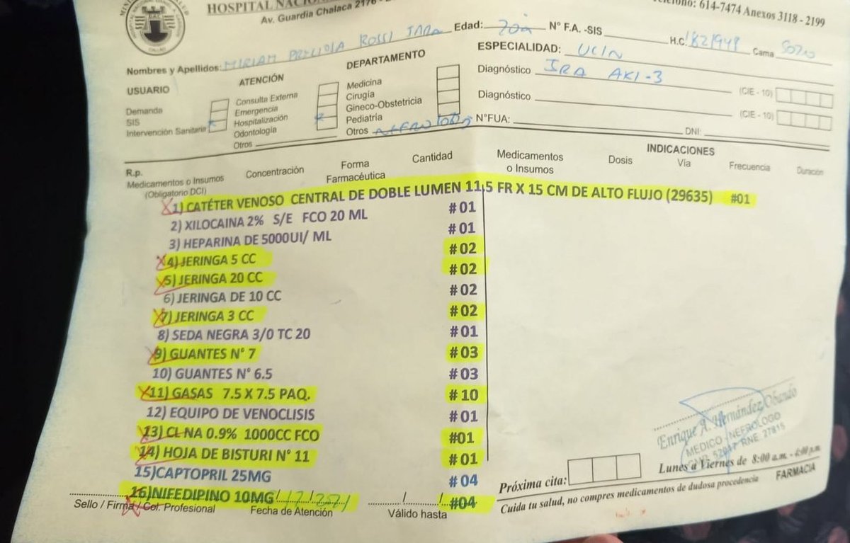 pacofloresc's tweet photo. #AYUDA || Una joven que sobrevivió a un ataque en el que murieron su madre y hermano se encuentra internada en el hospital Carrión. Su familia necesita apoyo para su tratamiento. Si alguien puede ayudar donando algo de esta receta lo apreciarán mucho. (RT por favor) https://t.co/QSnG4N7wDE
