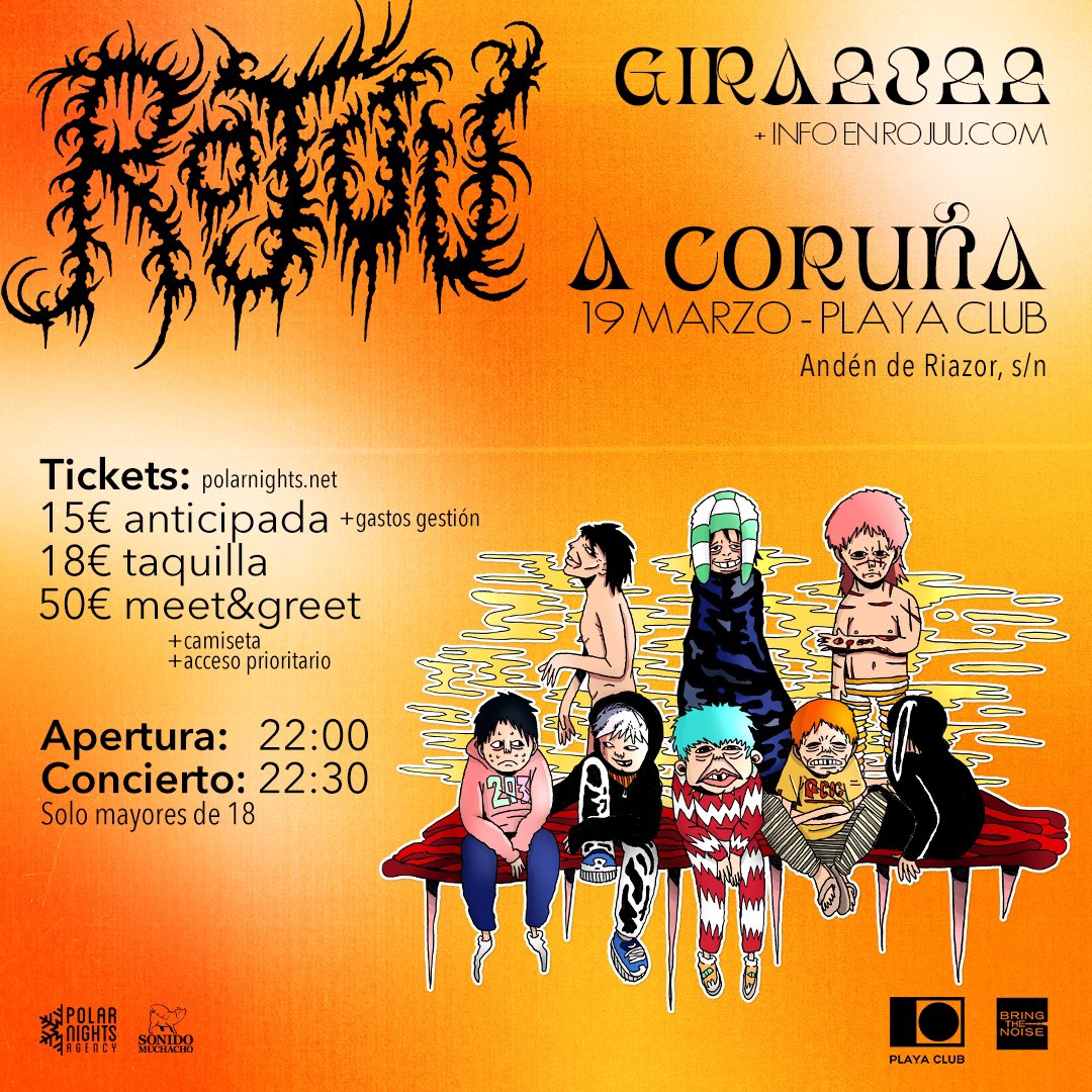 HEY CORUUU! 
Los horarios del concierto de @rojuuaka el día 19/03/22 en PlayaClub se han modificado:
👀 PUERTAS xa entrada general -> 22h
💫 CONCI -> 22:30h

#Rojuu #KorKorTour #PolarNightsAgency #SonidoMuchacho @SonidoMuchacho #MuchachoPolar