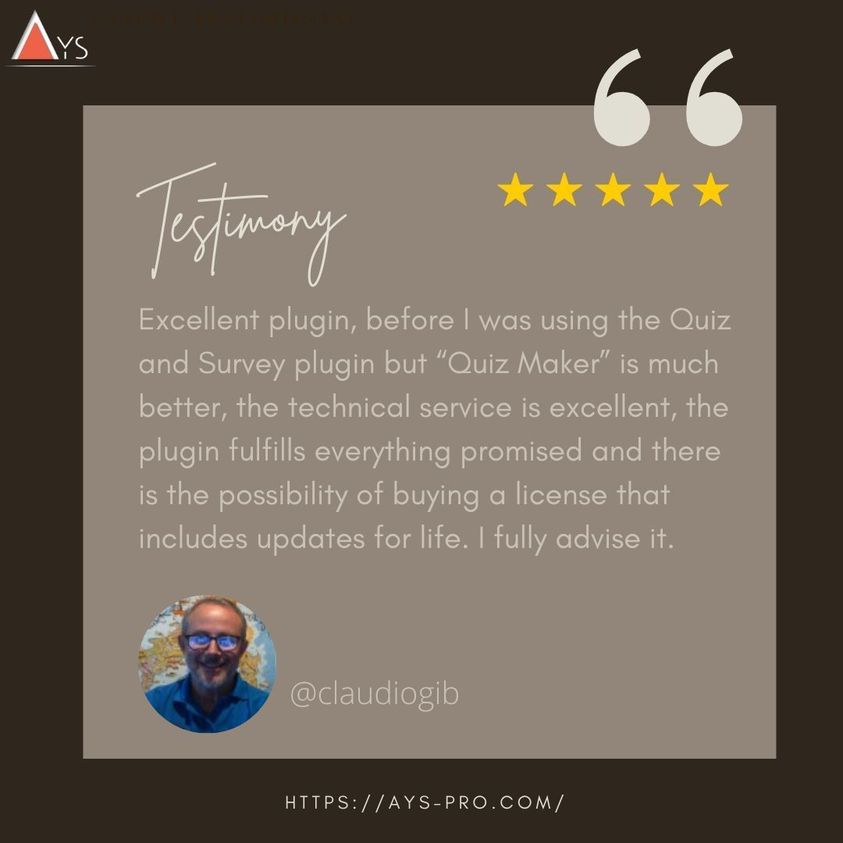 AysProPlugins's tweet photo. Thank you for taking the time to share with us your feedback🤗

#AysPro #wordpress #plugins #testimony #review #feedback #customers https://t.co/gzA9TqlQue