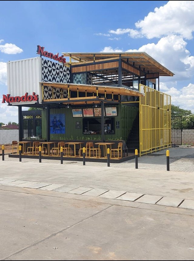 Nandos is rolling out these container township restaurants to compete with successful township chicken fast food joints such as Moja Chicken and Nkukhu Box.