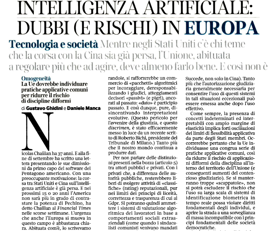 🧭 Anche l'#AI ha bisogno di un'etica 

🗞️ "#IntelligenzaArtificiale dubbi (e rischi) in Europa" <a href="/Daniele_Manca/">daniele manca</a> su <a href="/Corriere/">Corriere della Sera</a> 

#Tecnologia <a href="/paoloerrico/">Paolo Errico®</a> <a href="/AvatarNemo/">Christian Contardi</a> <a href="/angiuoniluigi/">angiuoniluigi</a> <a href="/GiuliaCimpa/">Giulia Cimpanelli</a> <a href="/RobRe62/">Roberto Re   🇮🇹  🇪🇺</a> <a href="/MirtaMichilli/">Mirta Michilli</a> <a href="/gaiagf/">gaia giorgio fedi 🇪🇺🇮🇹🇧🇪🇱🇺</a> <a href="/supermik14/">Michelangelo Suigo</a>