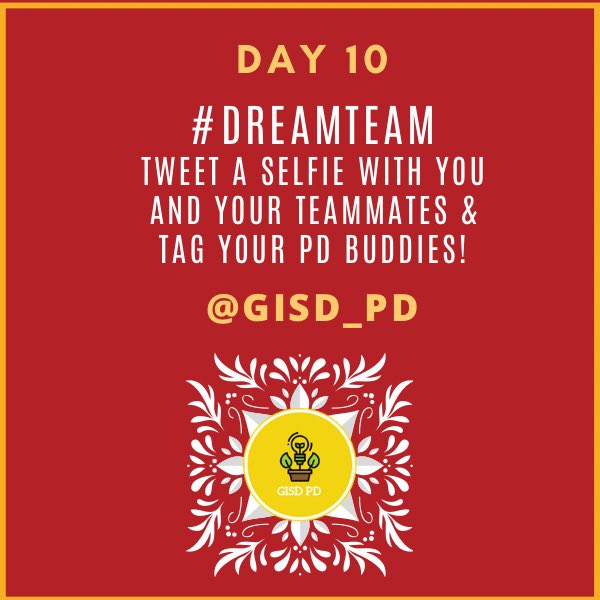 GISD Professional Learning (@gisd_pd) on Twitter photo Day 10 Quest! PD is always more fun with friends! Tweet a selfie with your PD crew! Don’t forget to tag us!!! <a href="/GISDTLD/">Teaching & Learning Development</a> <a href="/gisdnews/">Garland ISD</a> #GISDpd #ItsThePDforMe Day 10 Quest! PD is always more fun with friends! Tweet a selfie with your PD crew! Don’t forget to tag us!!! <a href="/GISDTLD/">Teaching & Learning Development</a> <a href="/gisdnews/">Garland ISD</a> #GISDpd #ItsThePDforMe