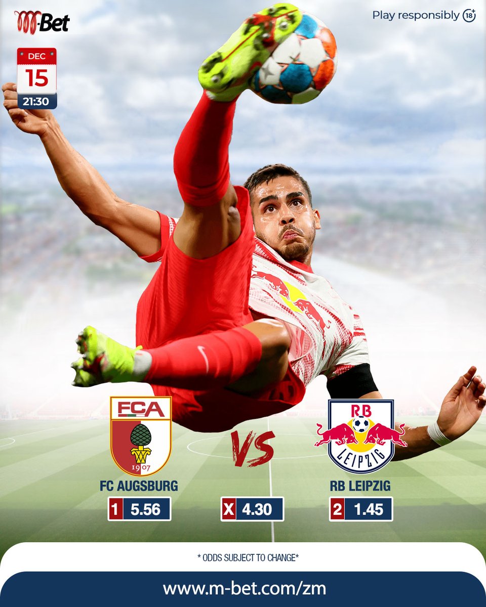 mbetcozm's tweet photo. Bundesliga 🏆
FC AUGSBURG 🆚 RB LEIPZIG
Visit 📲https://t.co/b6QVf6n70F Play Now and Win Big with the Best Odds!! https://t.co/n7clXYu566