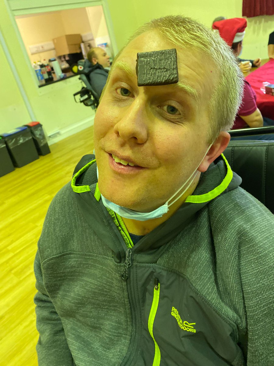 HeadwayCardiff's tweet photo. During our Christmas Party in the centre today, we took on the ‘After Eight Challenge’!! Which gave us plenty of laughs 😂😂

We’d love to see pictures of people trying it at home!! 

#aftereightchallenge #festivefun #xmasparty #braininjurysupport #headwaycardiff https://t.co/1dOJMF8qPZ