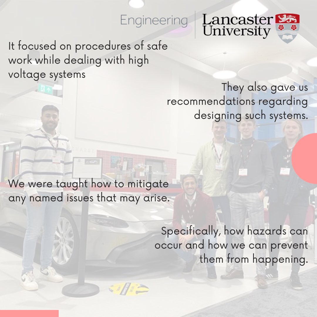 racinglancaster's tweet image. Last week, members of the team who are working on the HV and LV systems attended a talk hosted by @HypermotiveLtd in association with IMechE to further our understanding of electrical safety.
#formulastudent #formulastudent2022 #hypermotive #imecheformulastudent #imeche