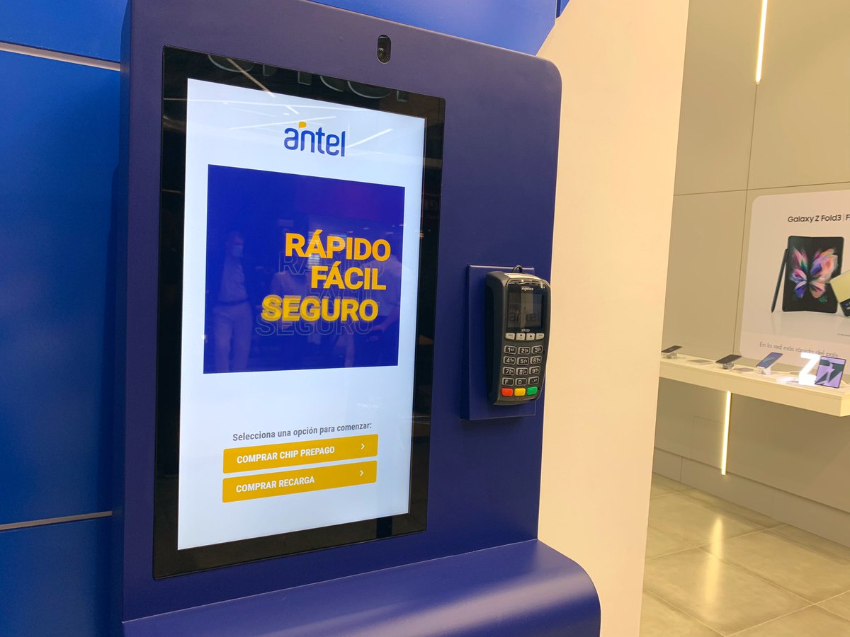 AntelDeTodos's tweet photo. Nuestra primera tienda inteligente, realiza recargas, comprá tu nuevo chip prepago, retirá tus compras web en los lockers y encontrá tu nuevo equipo móvil conéctalo a la mejor red LTE. https://t.co/y8u4bbO1ps