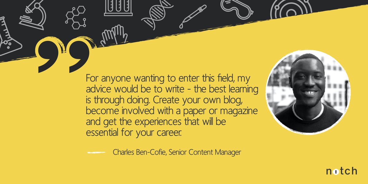 NotchCom's tweet photo. (3/7) @CharlieAtNotch shared his advice on starting out in #SciComm ⤵️ https://t.co/Vs1vhUdmTY