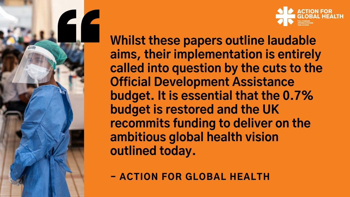 Whilst <a href="/AFGHnetwork/">Action for Global Health</a> 👏 the big step forward the <a href="/FCDOGovUK/">Foreign, Commonwealth & Development Office</a> made today by releasing their 'Ending Preventable Deaths' and 'Health Systems Strengthening' approach papers, we still have a long way to go to achieve #HealthForAll.

Read the full statement here: bit.ly/3oTewfz