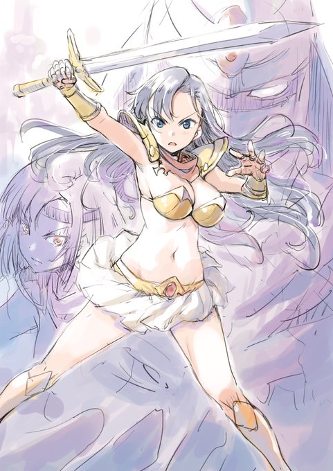 ボイチャ中の落書き。夢幻戦士ヴァリスの優子。うろ覚え。あ、仕事はしてます(滝汗 