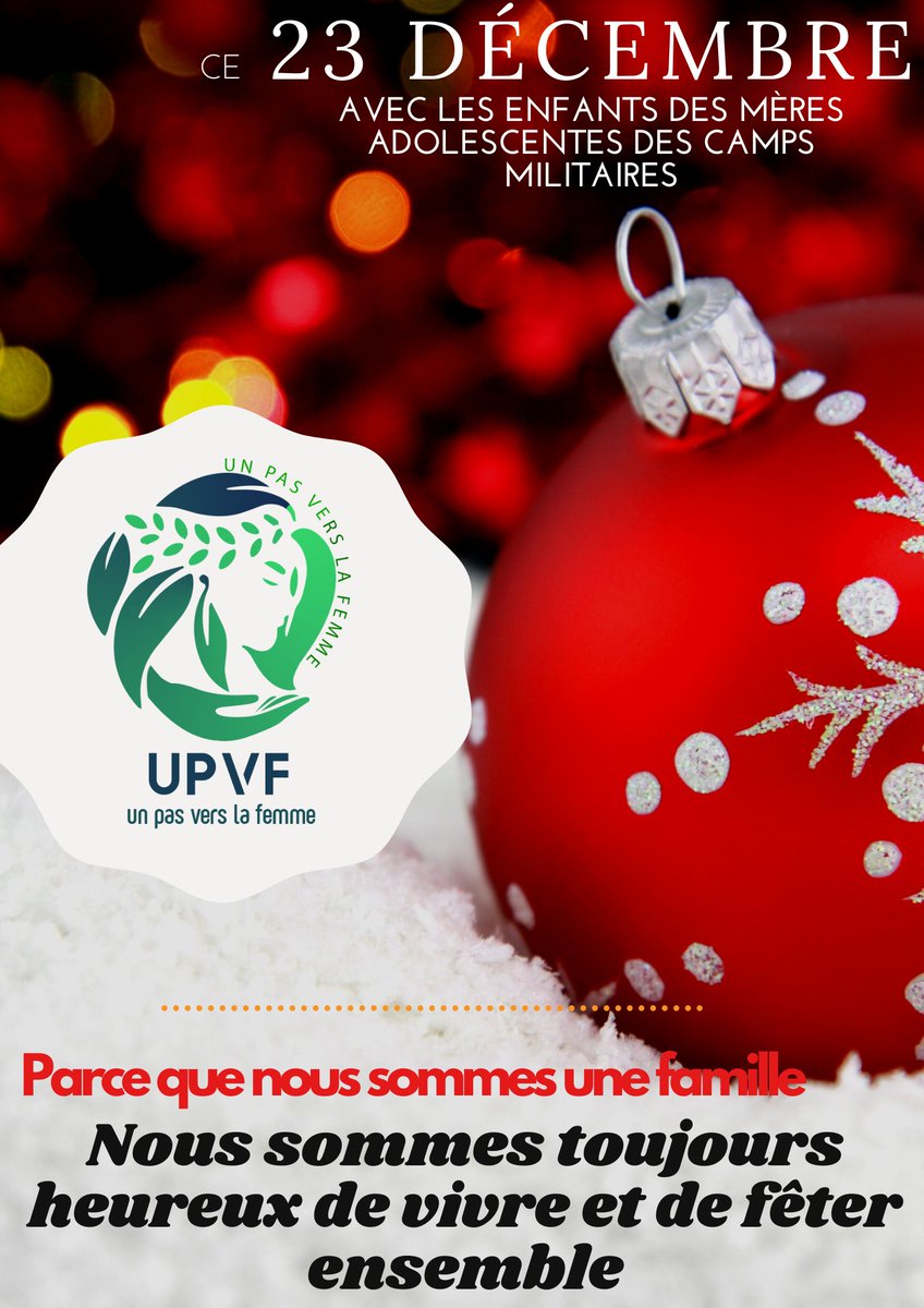 UnPasVersLaFem's tweet photo. #UPVF en action sociale avec les mères adolescentes des camps militaires ce 23 décembre

#family #famille #unpasverslafemme
#noel #fete https://t.co/lO4iIrn8Hl