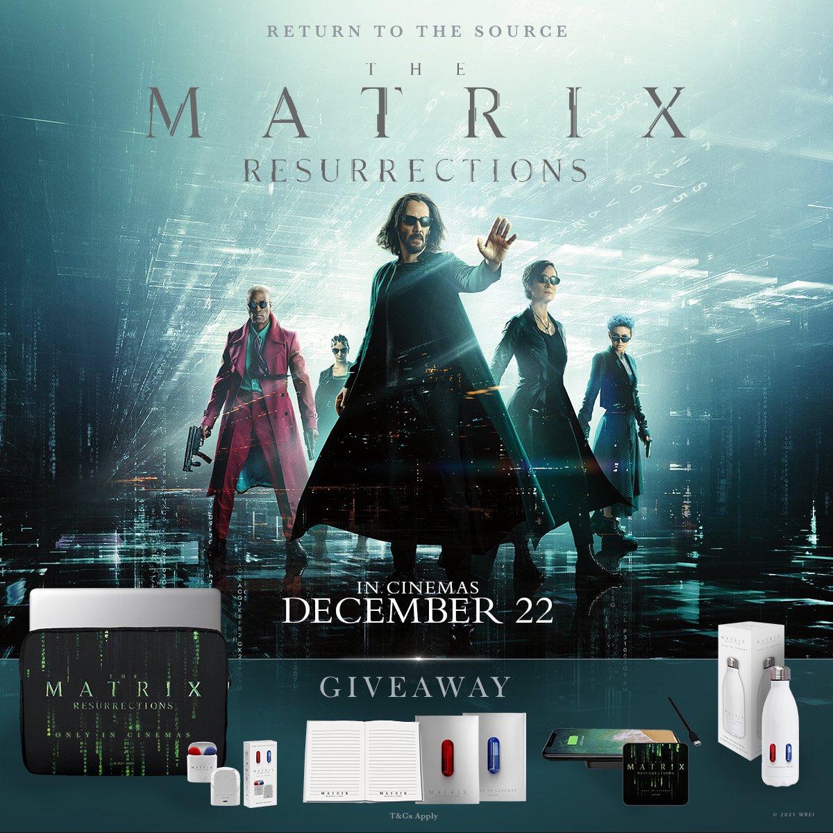 markandmepod's tweet photo. To celebrate the release of The Matrix Resurrections, in cinemas December 22nd, Warner Bros. Pictures &amp; Mark and Me offer you the chance to win this #prize bundle. 

Just follow and retweet to enter this #competition

#Matrix #MatrixResurrections #TheMatrixResurrections #Win https://t.co/A1E3nxWf44