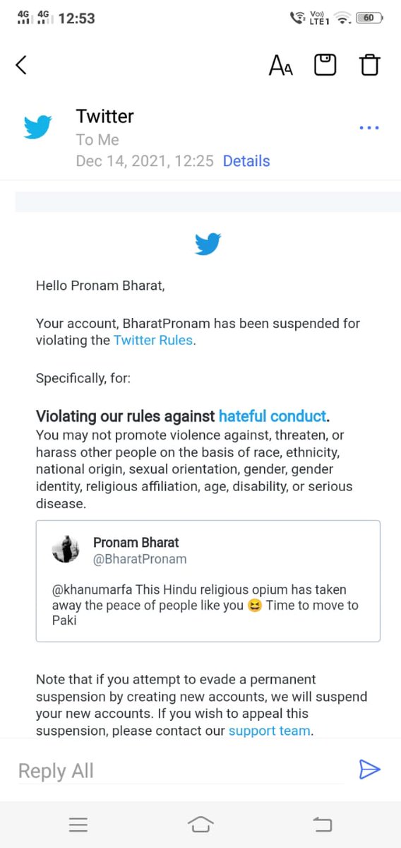 Pronam Didi's account @BharatPronam has been suspended by Twitter