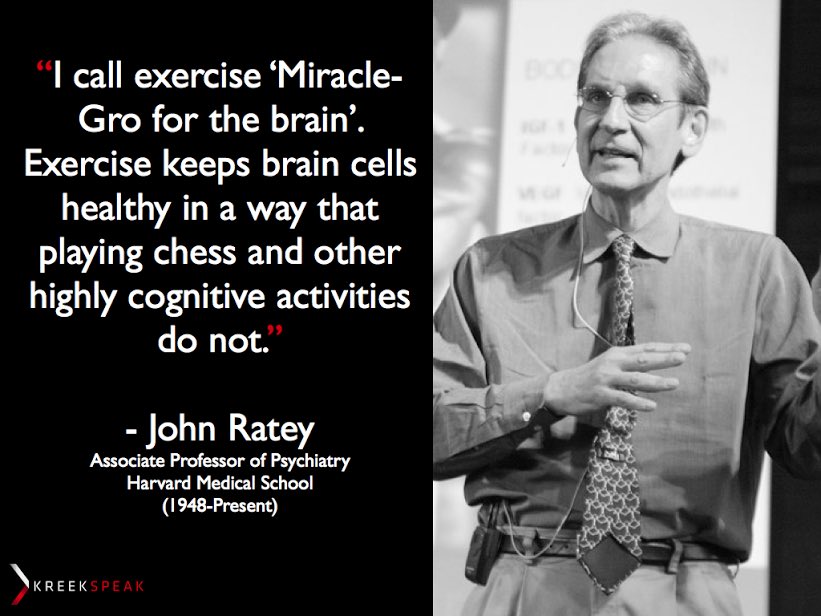 MPWellnessEdu's tweet photo. “Miracle-Gro for the Brain.” #johnratey #spark #exercise #movement #brainhealth https://t.co/8wgU6LwxqT