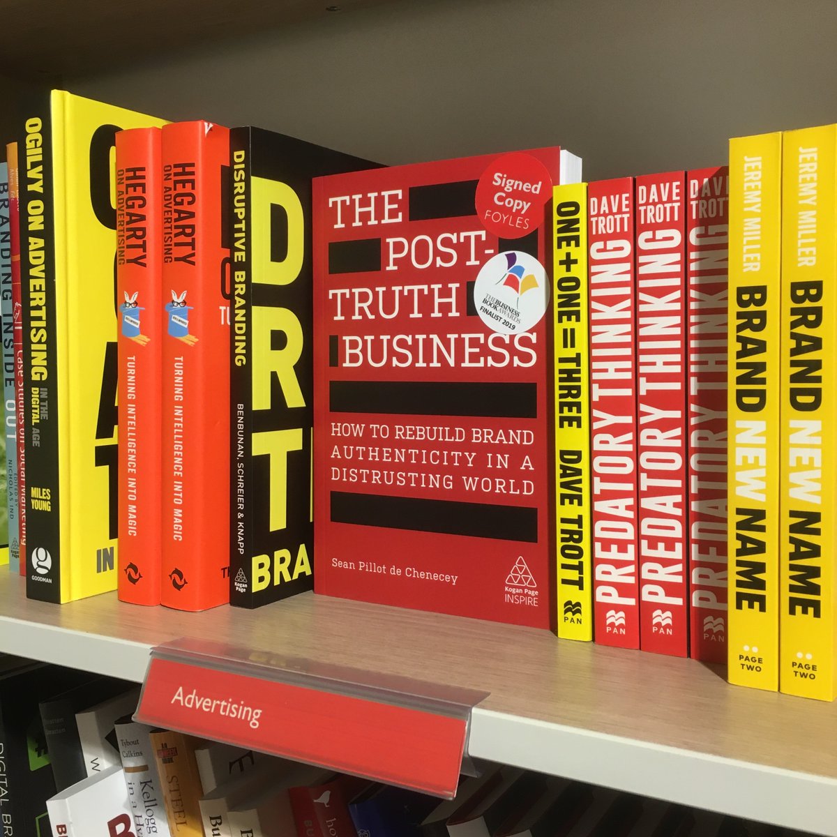 Brand_Positive's tweet photo. My book #ThePostTruthBusiness 'how to rebuild brand authenticity in a distrusting world' in Foyles. 
https://t.co/8RcaZncdWj (Shortlisted for the 2019 'Business Books of the Year' Awards). https://t.co/FZeaoW189n