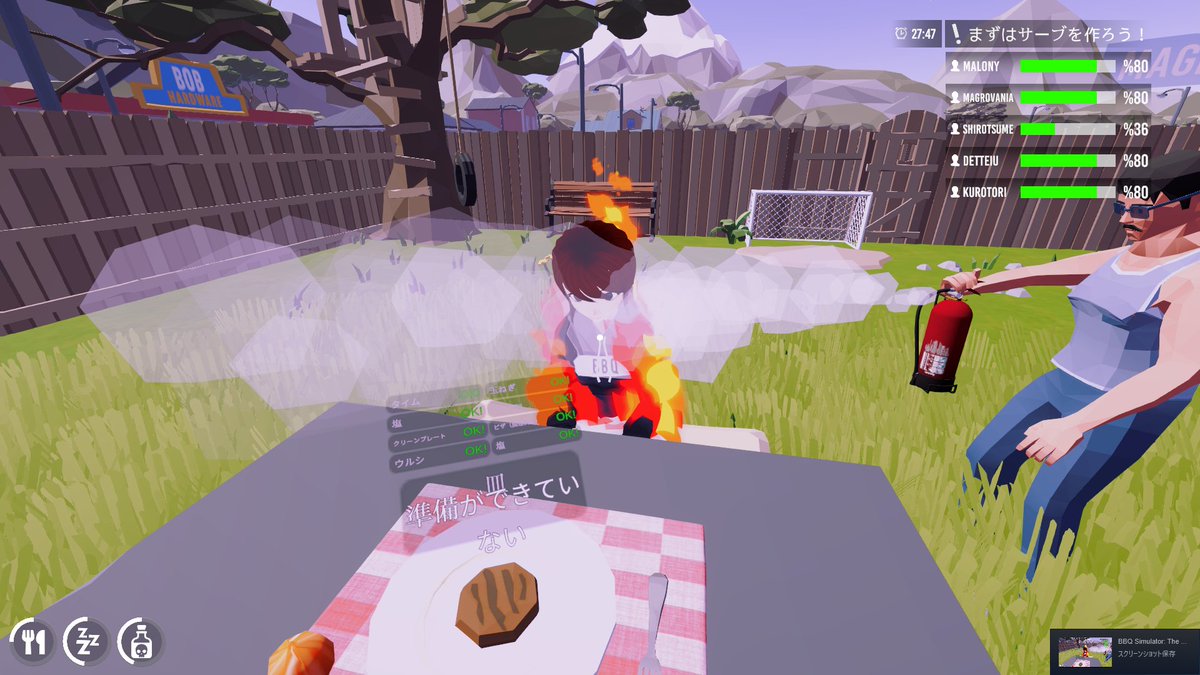 malony's tweet photo. 最悪な絵面すぎて笑ってしまった #BBQSim https://t.co/4atCyqL54w