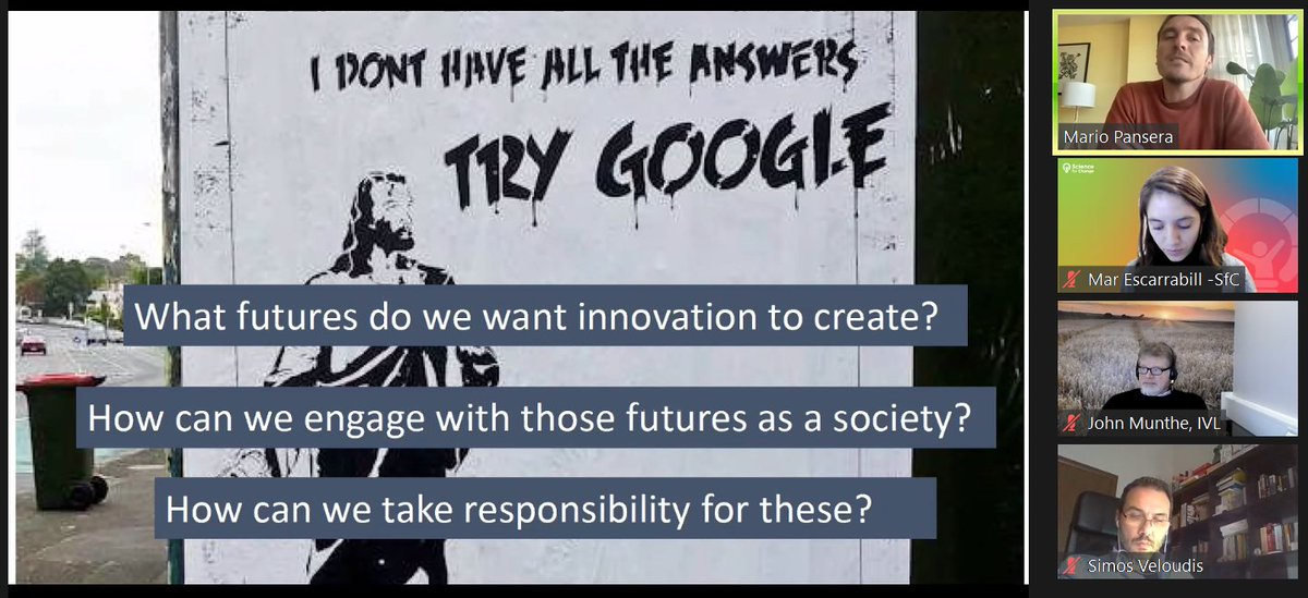 🔴The very final GRACE webinar starting now! With @mariopansera from <a href="/just2ce/">JUST2CE 🇪🇺</a>: "#ResponsibleInnovation is not just about having more women on boards, but also about imagining the future &amp; enabling social possibilities."