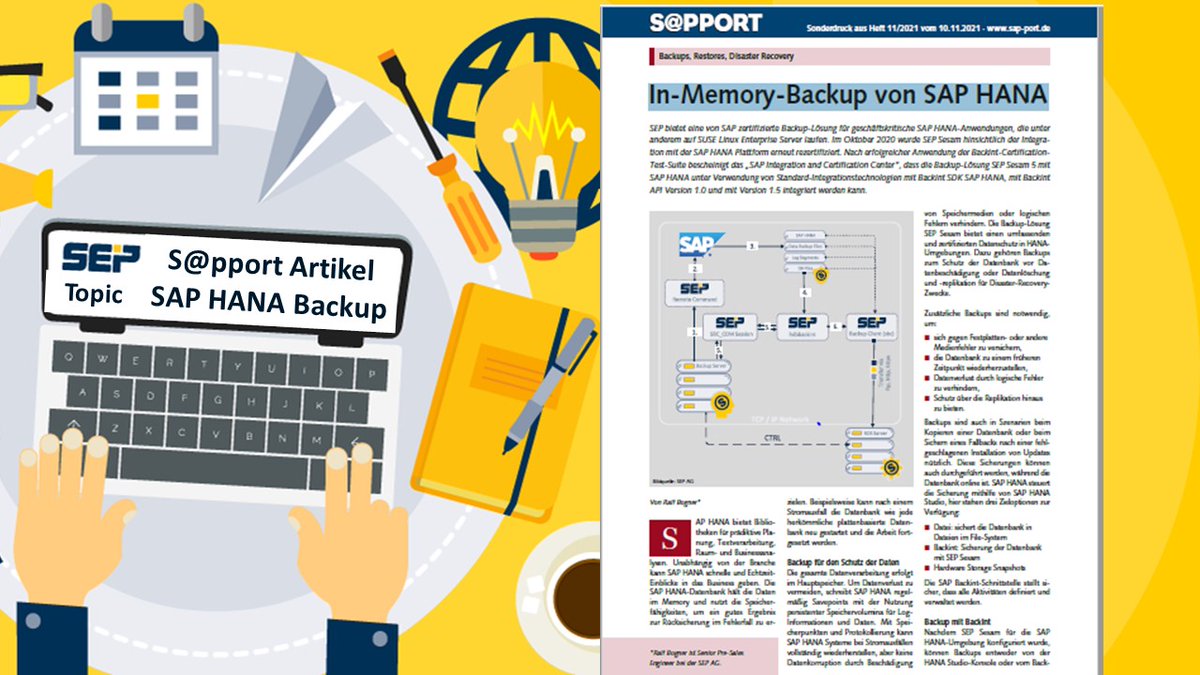 S@pport Artikel: „In-Memory-Backup von SAP HANA“
mit SEP sesam Hybrid Backup von Ralf Bogner
bit.ly/3oSe80X 
#backup #recovery #virtual #SAP #SAPHANA