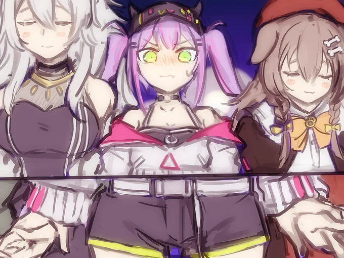 ころさん「トワちゃん手繋がないの～?」
トワ様「その…今トワの手めちゃくちゃ冷たくてさ…」
ころさん&ししろん「…ギュッ(TMT)」 