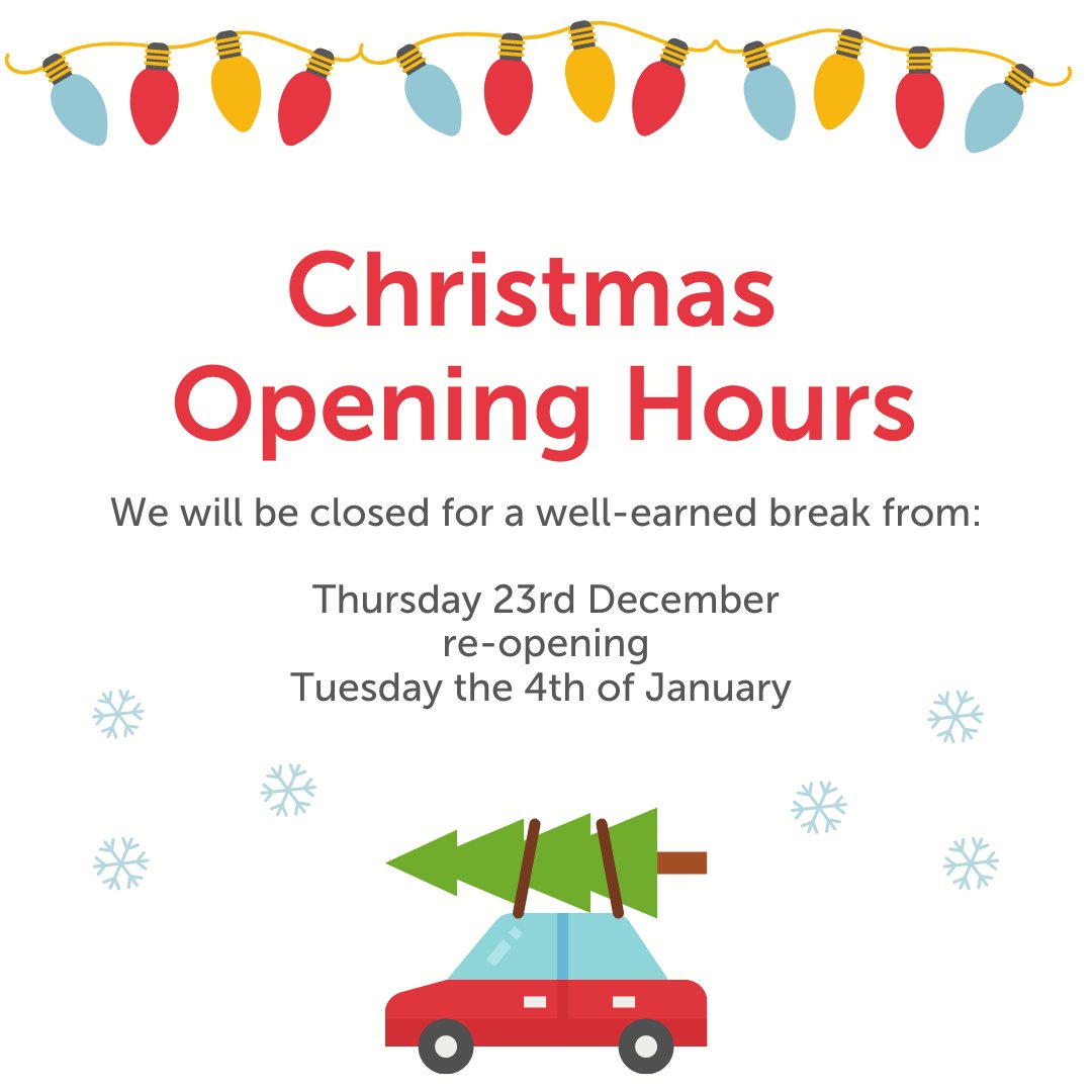 We're really getting into the Christmas spirit here at Bright RED 🎄
And to make sure you're all prepared too we wanted to let you know our Christmas opening hours.
So, here you go. Our last day will be the 23rd of December and then we'll re-open on the 4th of January.
#christmas
