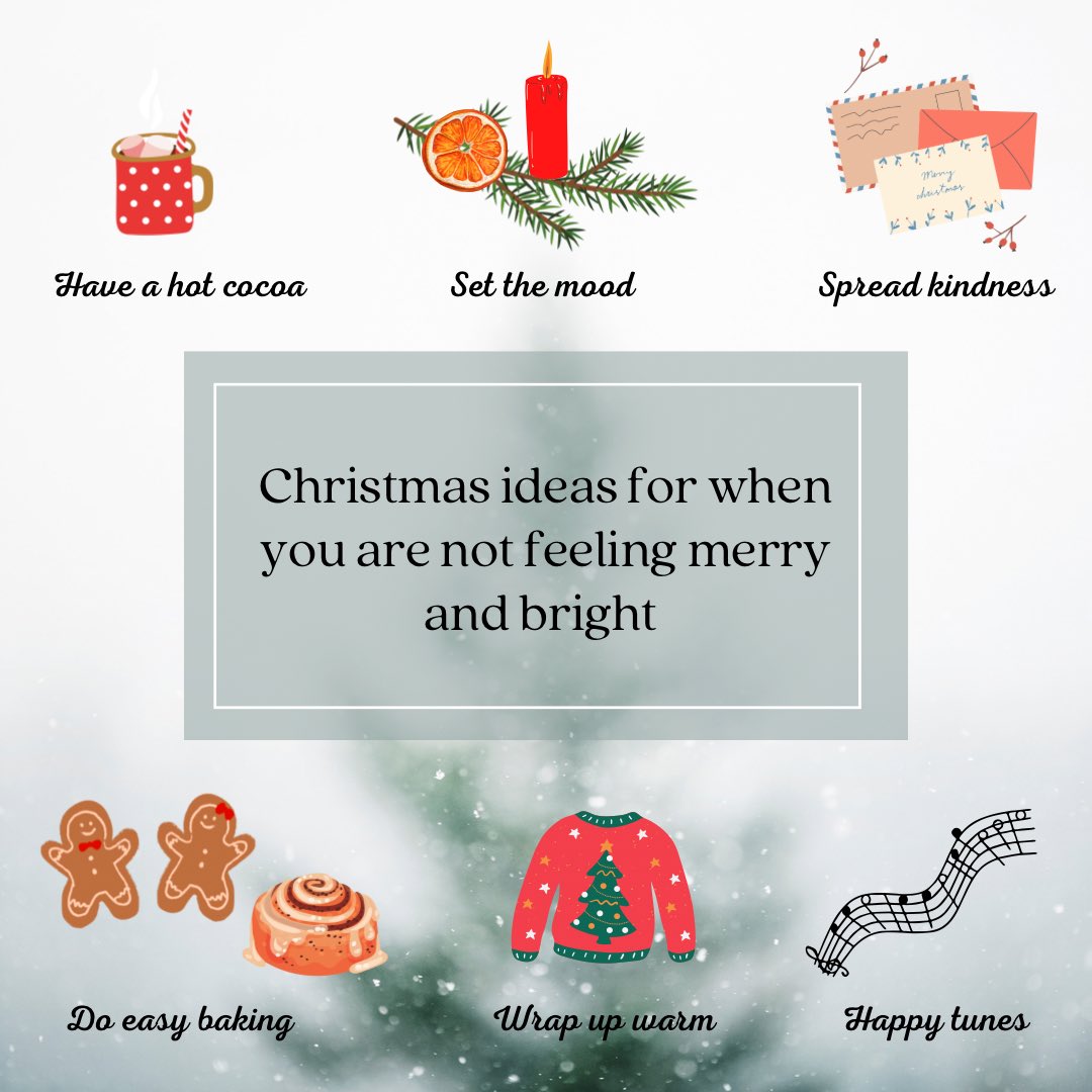 Christmas season can feel overwhelming, especially when you are not feeling too ‘Christmassy’. This is why we have compiled a list of little, more achievable things we can do:

#Christmas #Christmas2021 #christmasiscoming #swlstg <a href="/SWLSTG/">South West London and St George's NHS</a> #sutton #suttonuplift #wellbeing #nhs