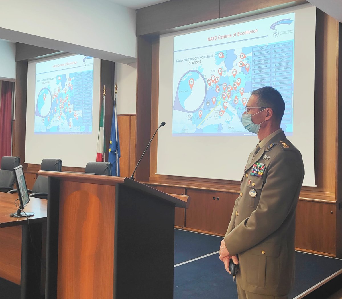 NSPCOE's tweet photo. @NSPCOE @jandarma Dep.Dir. welcomed the attendees of the 37th Advanced Training Course fm Interagency Law Enforcement Academy of Advanced Studies during their visit at @CoESPU_News. @NSPCOE @Esercito Officer described how #ProjectingStability can #MakeTheDifference in #NATO ops https://t.co/nhUoQ3ZSAg
