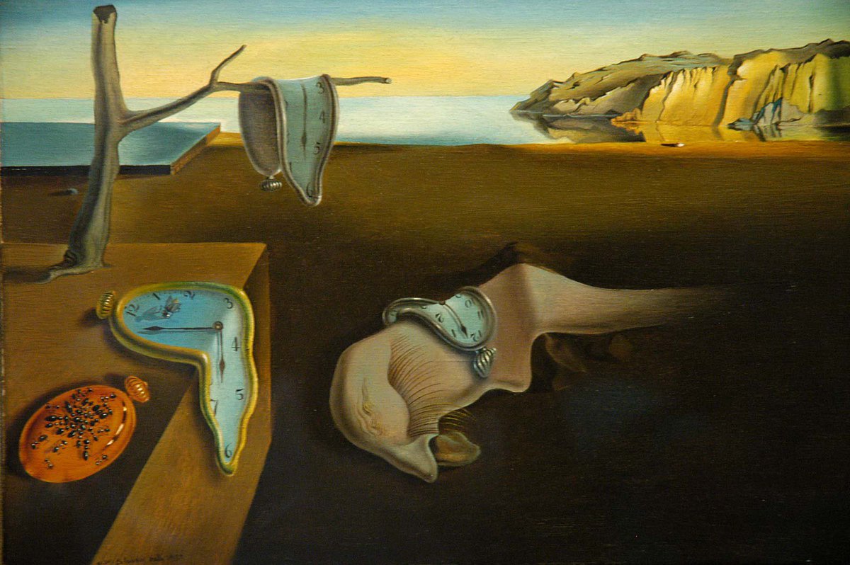 i_Midnight_'s tweet photo. An aesthetically mesmerizing painting:
The persistence of memory by salvador dalí. 1931 https://t.co/wqPwaFKxPk