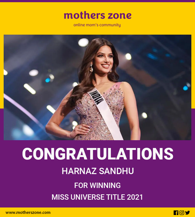 Mothers_Zone's tweet photo. After 21 years, India's Chandigarh-based model Harnaaz Kaur Sandhu crowned Miss universe 2021. Extending heartfelt congratulations to her and we look forward seeing great things from her in future. 

#missuniverse #missuniverse2021 #harnaazSandhu #missuniversecrown #motherszone https://t.co/A5LmQ5sUAm