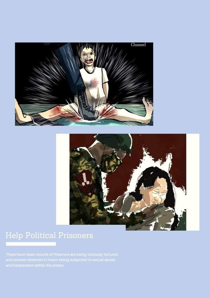 b3rry_y's tweet photo. Political prisoners are still being tortured in prisons and interrogations during arbitrary detention.Some prisoners died at the interrogation camps due to terrorists, and women were sexually abused in prisons.@ICRC 
#HelpMyanmarPrisoners https://t.co/gbXZ020f2B