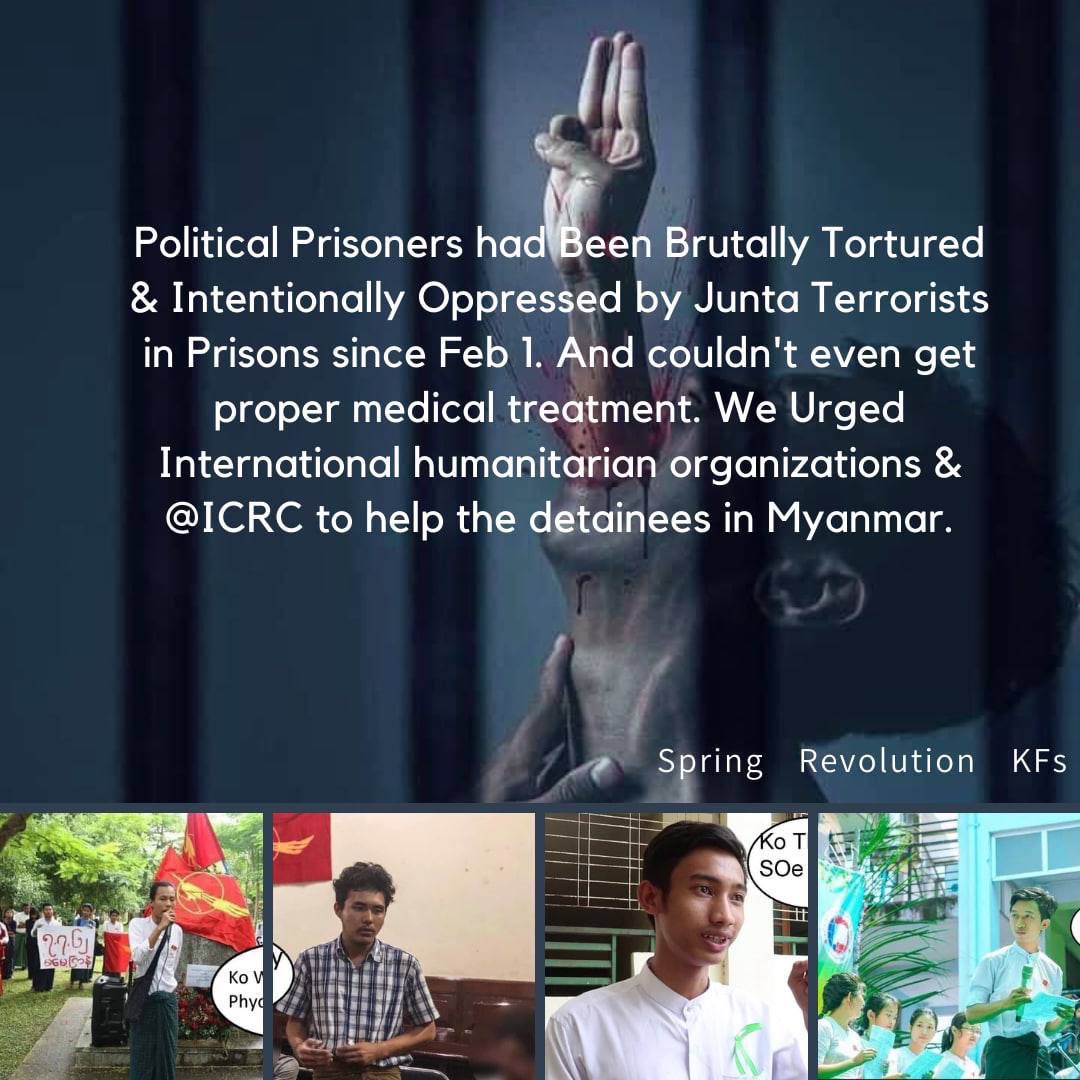 __hariel__'s tweet photo. 89 politicalprisoners in Insein Prison,Yangon including members of StudentsUnion participated in Dec10SilentStrike by chanting “ThwayThitsar” under Junta were torturing them brutally &amp; held in solitary without giving any proper treatments. #HelpMyanmarPrisoners #WarCrimesOfJunta https://t.co/dLICRsI1pS