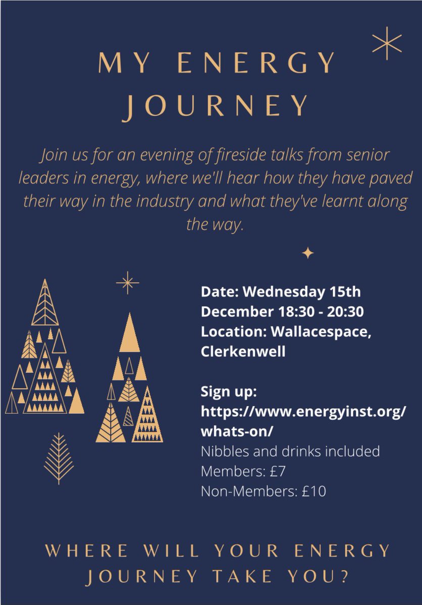 My Energy Journey is our last event for the year, Join us tomorrow at Wallacespace Clerkenwell Green at 6:30pm - 8:30pm. 🎅🎅🎄🎄