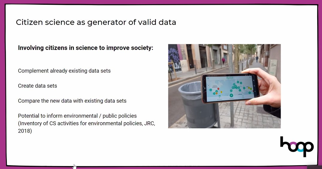 Presenting <a href="/hoop_eu/">HOOP Project 🇪🇺 #UrbanBioeconomy</a> project, vitalising EU's urban bioeconomy through #CitizenScience. <a href="/mar_escarrabill/">Mar Escarrabill Jané</a> presenting example of how #citizens participate in tasks traditionally led by #scientists. 
At <a href="/GRACE_RRI/">GRACE-RRI</a> final webinar, replay soon available!