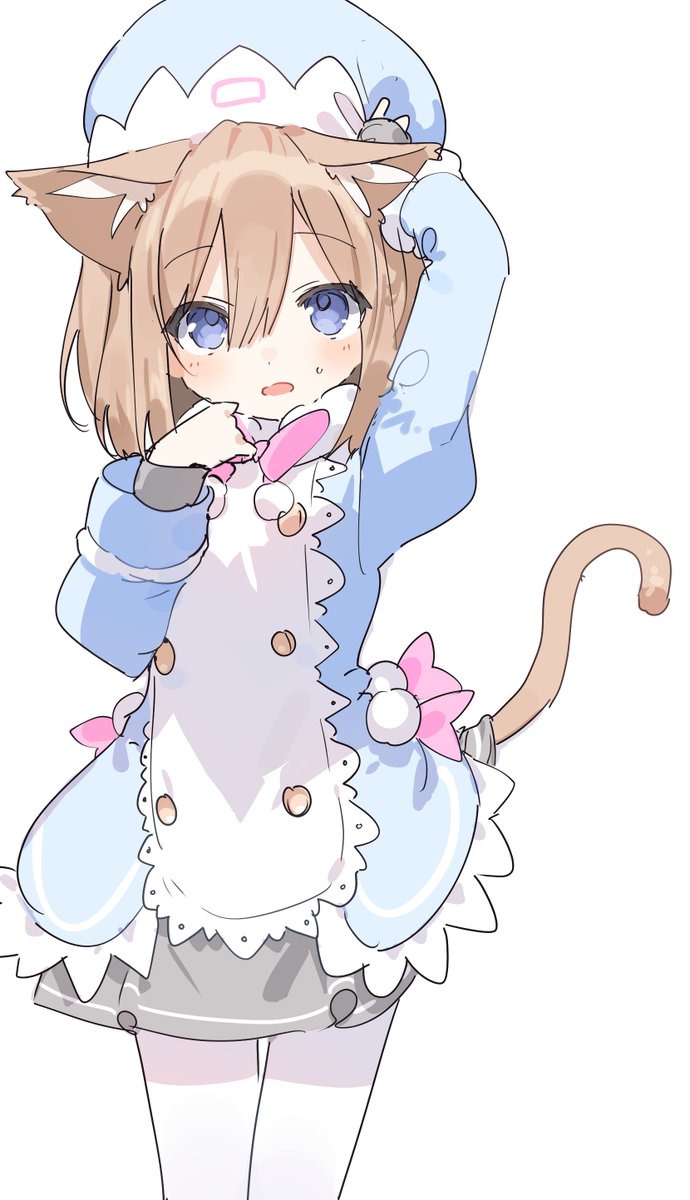 1girl animal ears solo tail cat tail blue eyes cat ears  illustration images