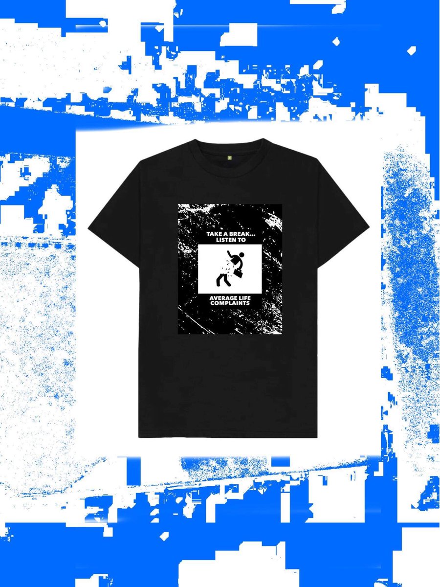 AverageLifeCom1's tweet photo. Our first piece of merch is here! One for the stressed and depressed. ‘Take a break…’ T-shirts designed by our good pal @dexlloydart 

Sustainably made. 100% organic cotton and gender neutral. https://t.co/aAAdVCGuVW https://t.co/cWxhEkL4fr