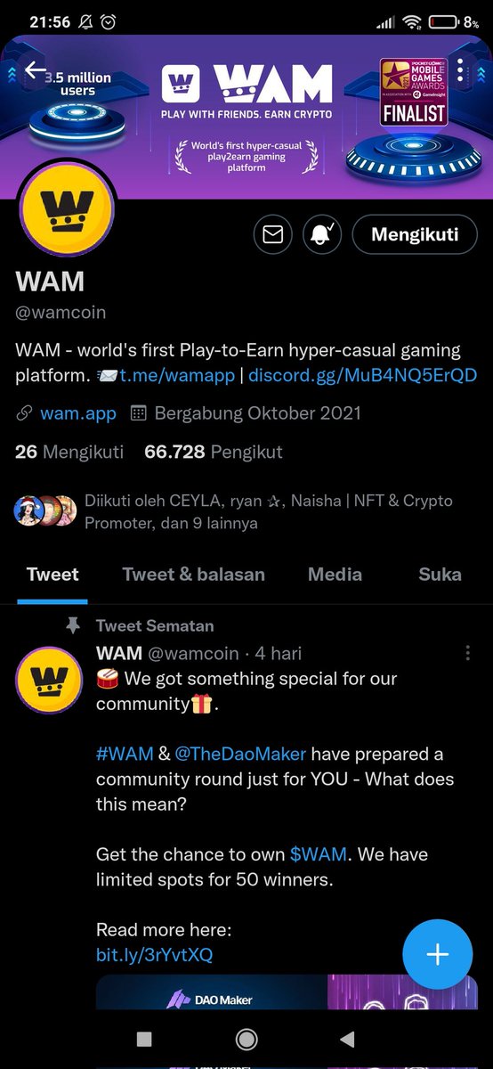 CoutinhoReza's tweet photo. @yanhost @wamcoin Done semoga beruntung https://t.co/K0jEEuFFoB