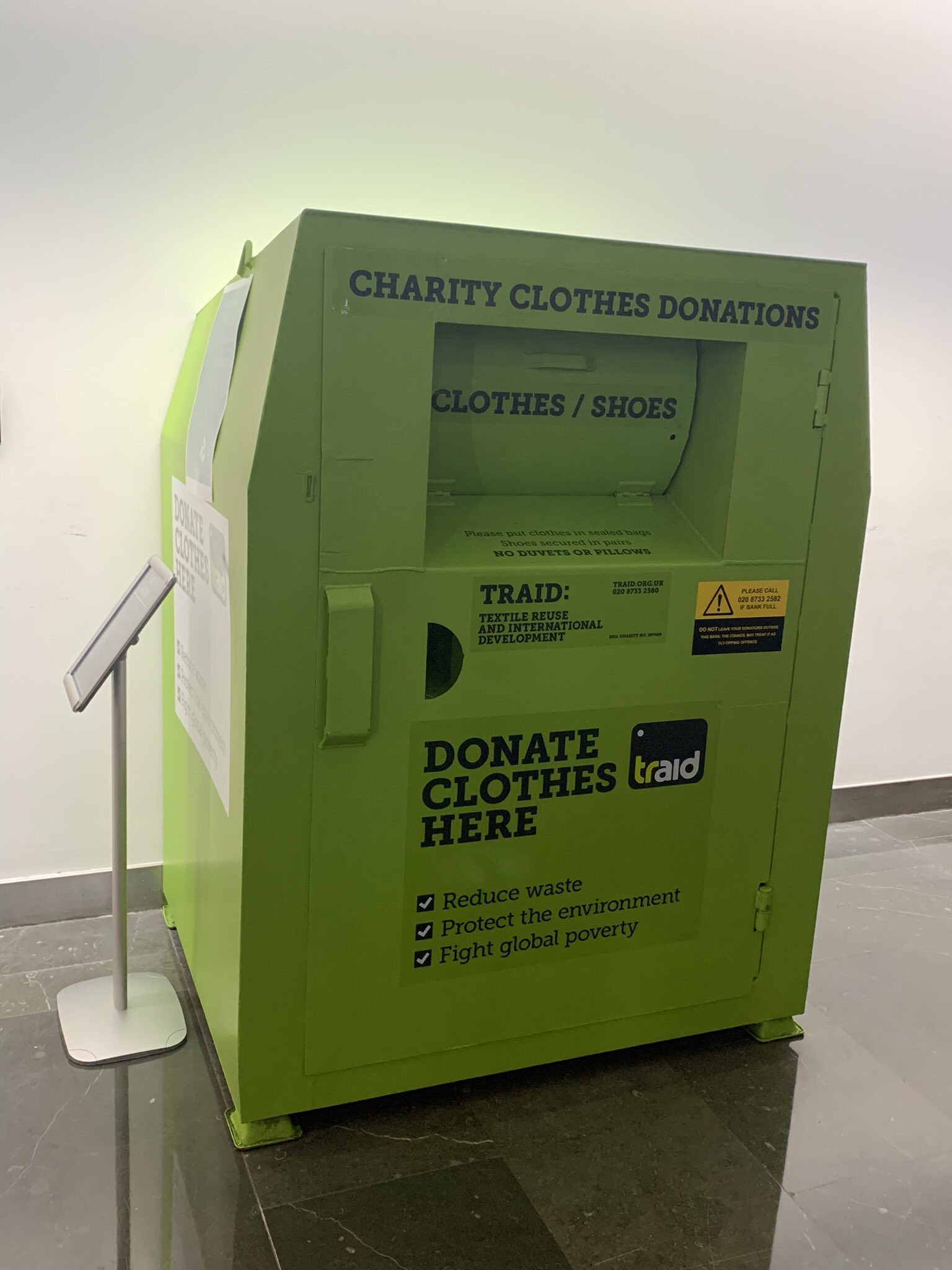Bywaters on Twitter: "We're proud to announce that we have partnered with @TRAID to install our first Charity clothes bin at @CBRE Thames Court! All clean and wearable clothes donated, are reused