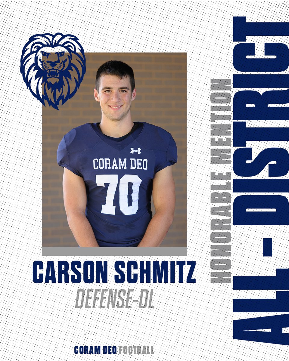 Congratulations to <a href="/carsonschmitz70/">Carson Schmitz</a> for a great season! <a href="/coachseanriley/">Coach Sean Riley PhD (c)</a> <a href="/cdafootballtx/">CDAFootball</a> are very proud to see you earn this honor!